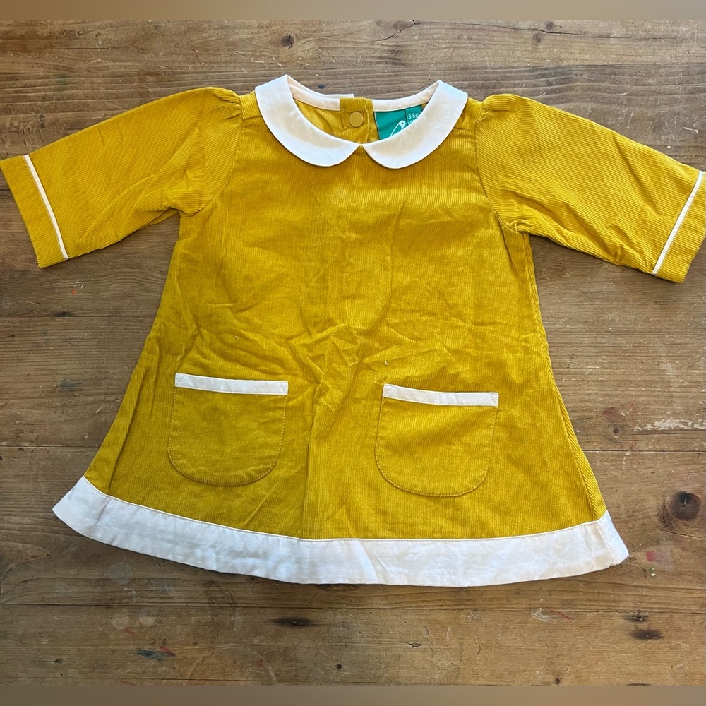 Corduroy mustard yellow dress